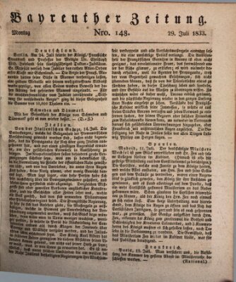 Bayreuther Zeitung Montag 29. Juli 1833