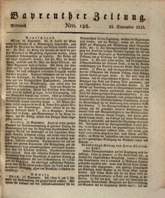 Bayreuther Zeitung Mittwoch 25. September 1833