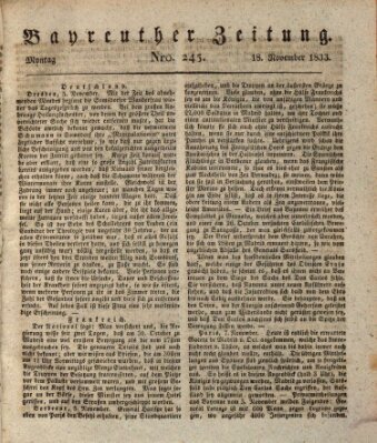 Bayreuther Zeitung Montag 18. November 1833