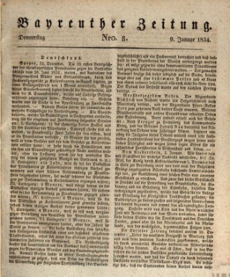 Bayreuther Zeitung Donnerstag 9. Januar 1834