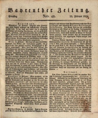 Bayreuther Zeitung Dienstag 25. Februar 1834