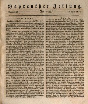 Bayreuther Zeitung Samstag 3. Mai 1834