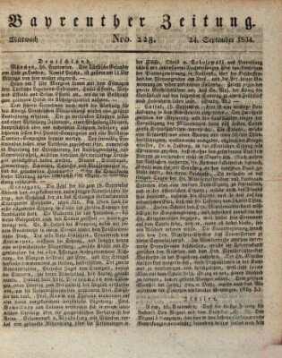 Bayreuther Zeitung Mittwoch 24. September 1834