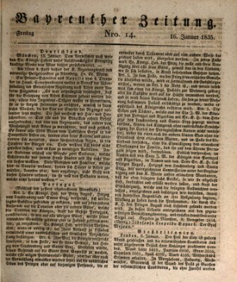 Bayreuther Zeitung Freitag 16. Januar 1835