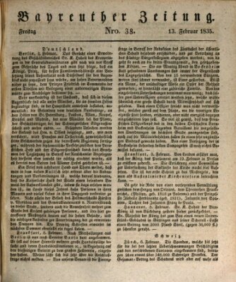 Bayreuther Zeitung Freitag 13. Februar 1835