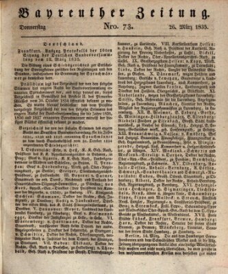 Bayreuther Zeitung Donnerstag 26. März 1835