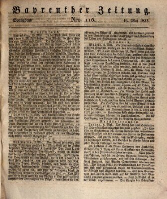 Bayreuther Zeitung Samstag 16. Mai 1835