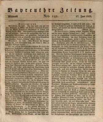Bayreuther Zeitung Mittwoch 17. Juni 1835