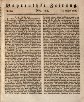 Bayreuther Zeitung Freitag 21. August 1835