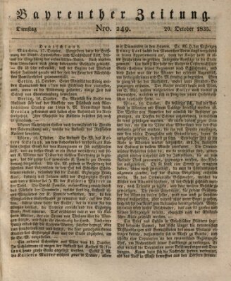 Bayreuther Zeitung Dienstag 20. Oktober 1835