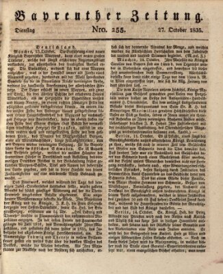 Bayreuther Zeitung Dienstag 27. Oktober 1835
