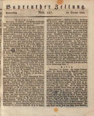 Bayreuther Zeitung Donnerstag 29. Oktober 1835