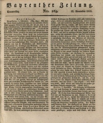 Bayreuther Zeitung Donnerstag 12. November 1835