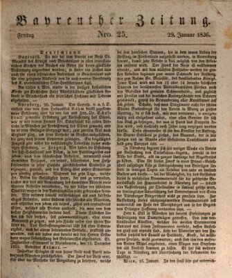 Bayreuther Zeitung Freitag 29. Januar 1836