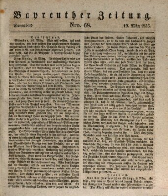 Bayreuther Zeitung Samstag 19. März 1836