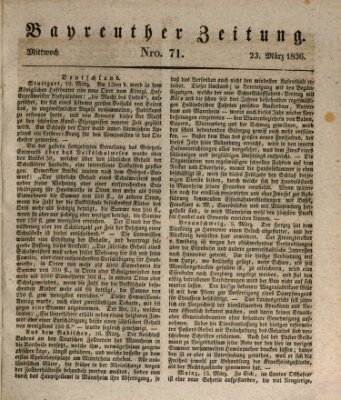 Bayreuther Zeitung Mittwoch 23. März 1836