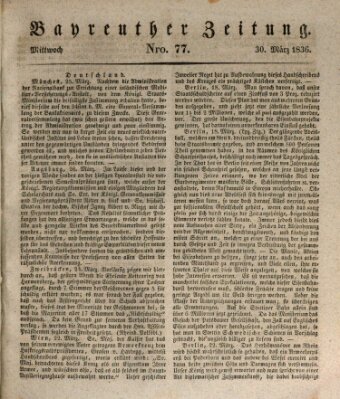 Bayreuther Zeitung Mittwoch 30. März 1836