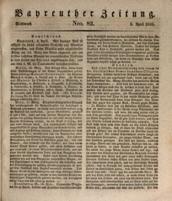 Bayreuther Zeitung Mittwoch 6. April 1836