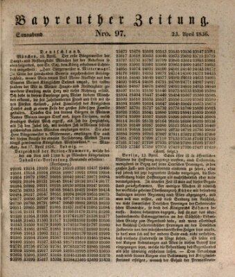 Bayreuther Zeitung Samstag 23. April 1836