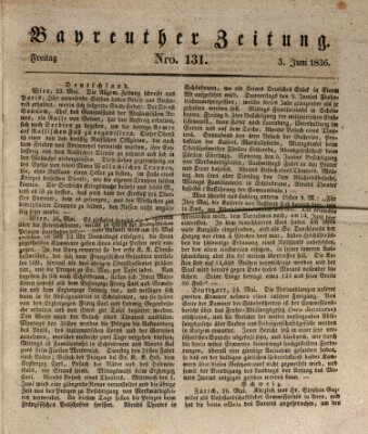 Bayreuther Zeitung Freitag 3. Juni 1836