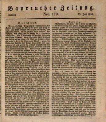 Bayreuther Zeitung Freitag 29. Juli 1836