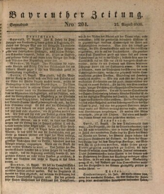 Bayreuther Zeitung Samstag 27. August 1836
