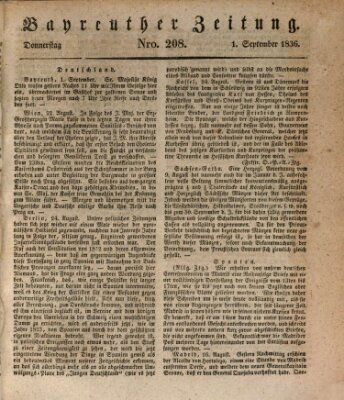 Bayreuther Zeitung Donnerstag 1. September 1836