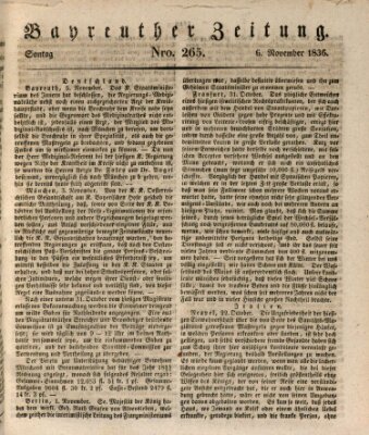 Bayreuther Zeitung Sonntag 6. November 1836