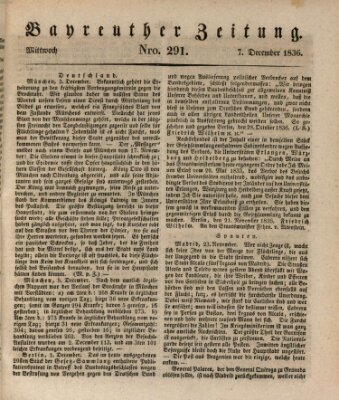 Bayreuther Zeitung Mittwoch 7. Dezember 1836