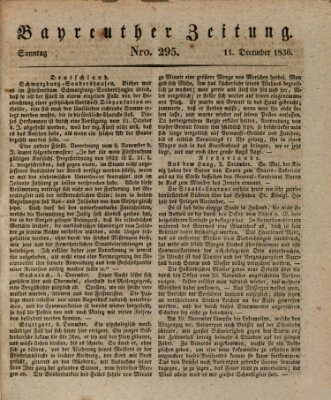 Bayreuther Zeitung Sonntag 11. Dezember 1836
