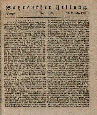 Bayreuther Zeitung Sonntag 25. Dezember 1836