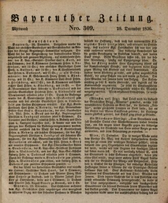 Bayreuther Zeitung Mittwoch 28. Dezember 1836