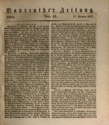Bayreuther Zeitung Freitag 17. Februar 1837