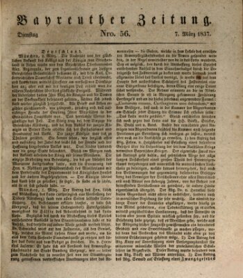 Bayreuther Zeitung Dienstag 7. März 1837