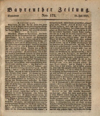 Bayreuther Zeitung Samstag 22. Juli 1837