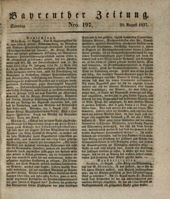Bayreuther Zeitung Sonntag 20. August 1837
