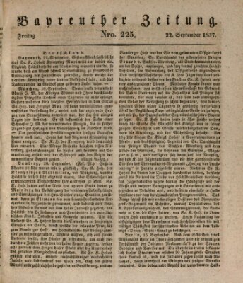 Bayreuther Zeitung Freitag 22. September 1837