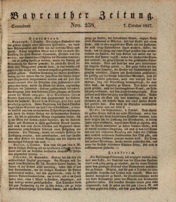 Bayreuther Zeitung Samstag 7. Oktober 1837
