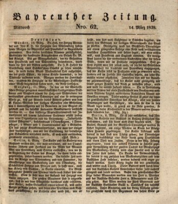 Bayreuther Zeitung Mittwoch 14. März 1838