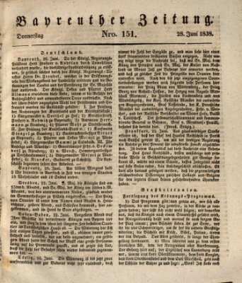 Bayreuther Zeitung Donnerstag 28. Juni 1838