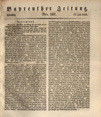Bayreuther Zeitung Dienstag 17. Juli 1838