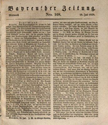 Bayreuther Zeitung Mittwoch 18. Juli 1838