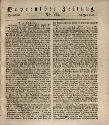 Bayreuther Zeitung Samstag 28. Juli 1838