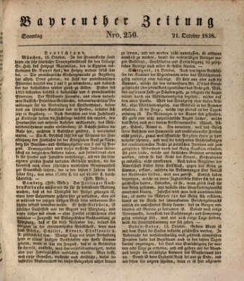 Bayreuther Zeitung Sonntag 21. Oktober 1838