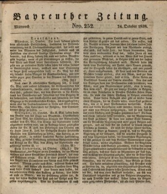 Bayreuther Zeitung Mittwoch 24. Oktober 1838