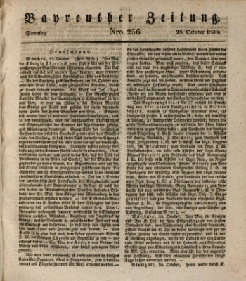 Bayreuther Zeitung Sonntag 28. Oktober 1838