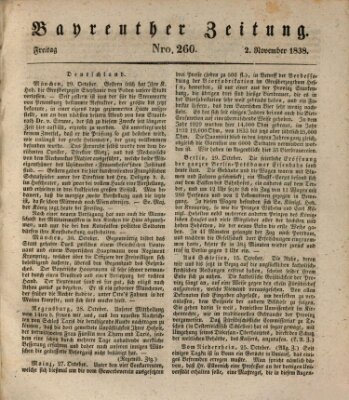 Bayreuther Zeitung Freitag 2. November 1838