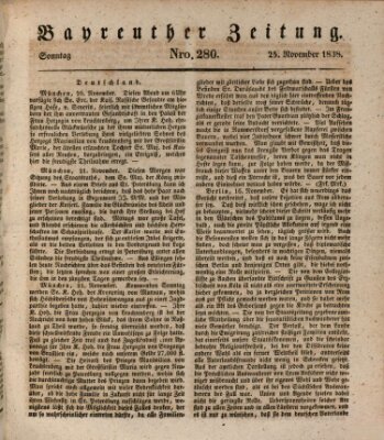 Bayreuther Zeitung Sonntag 25. November 1838