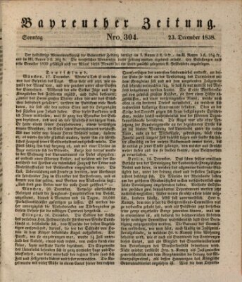 Bayreuther Zeitung Sonntag 23. Dezember 1838
