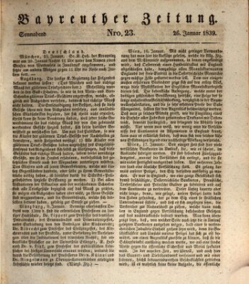 Bayreuther Zeitung Samstag 26. Januar 1839